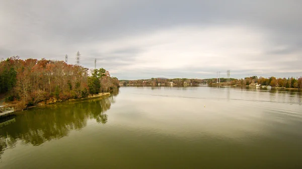 Vista aérea sobre o lago wylie sul carolina — Fotografia de Stock