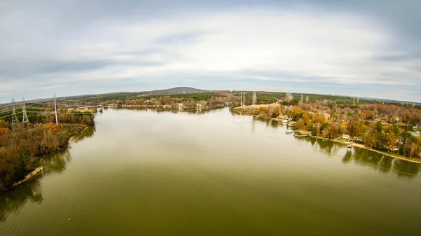 Воздушный вид на озеро wylie south carolina — стоковое фото