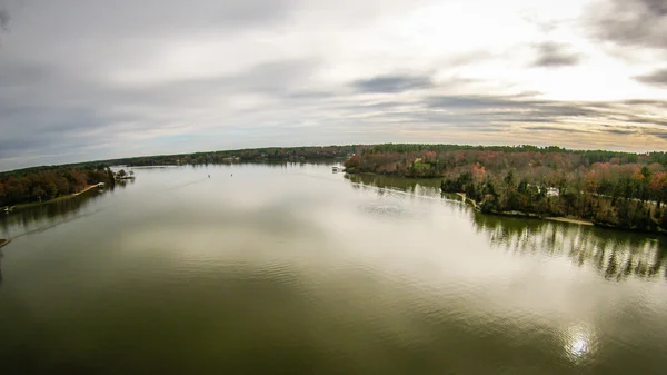 Aerialview nad lake wylie Jižní Karolína — Stock fotografie