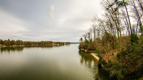 Antennenblick über den wylie see südlich carolina — Stockfoto