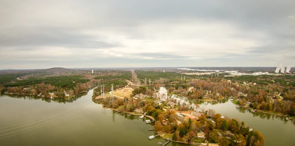 Vista aérea sobre o lago wylie sul carolina — Fotografia de Stock