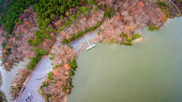 Göl wylie ve tekne yat limanı üzerinden havadan görünümü — Stok fotoğraf