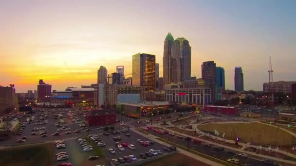 Charlotte North Carolina City skyline — Vídeo de stock
