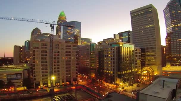 Charlotte utara carolina city skyline — Stok Video