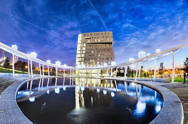 Centro da cidade charlotte carolina do norte decorado para o Natal — Fotografia de Stock