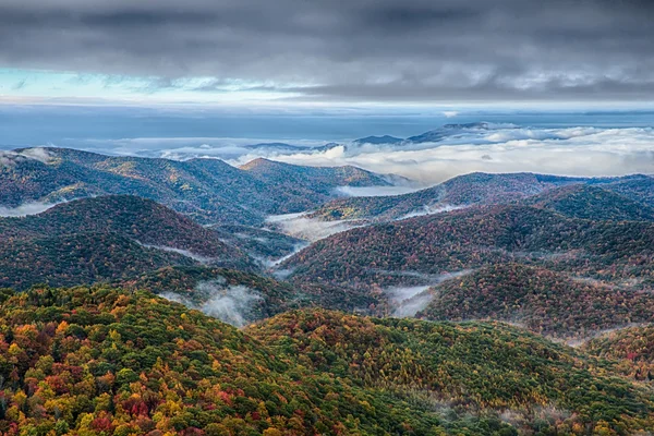 Blue Ridge Parkway National Park Sunrise Scenic Mountains Autumn — ストック写真