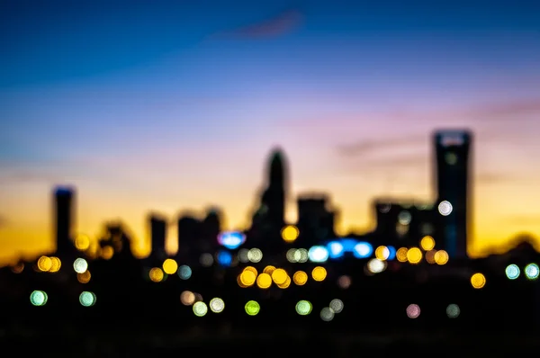 Abstract city skyline silhouette at early morning sunrise — Stock Photo, Image