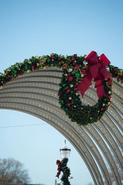 Rock Hill South Carolina в центре города во время рождественского сезона — стоковое фото
