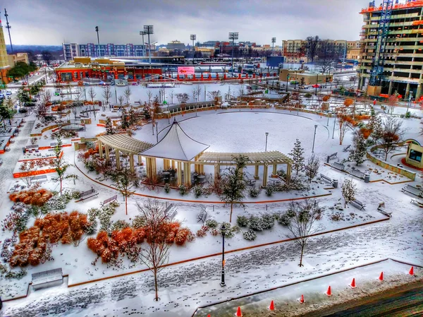 Winter storm passing through charlotte north carolina — Stock Photo, Image