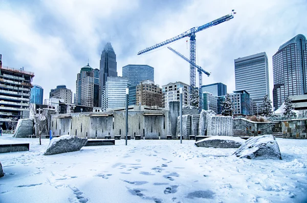 Raro clima invernale a Charlotte nord carolina — Foto Stock