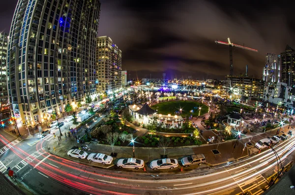 Charlotte skyline de la ville la nuit — Photo