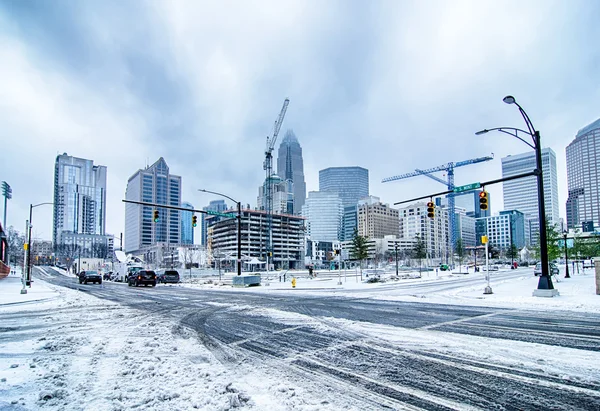 Zeldzame winterweer in charlotte north carolina — Stockfoto