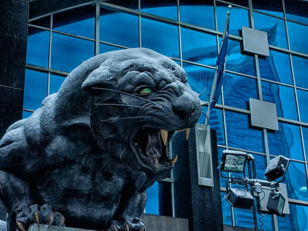 Carolina panthers statue covered in snow — Stock Photo, Image