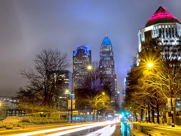 Sällsynta vinterväder i charlotte north carolina — Stockfoto