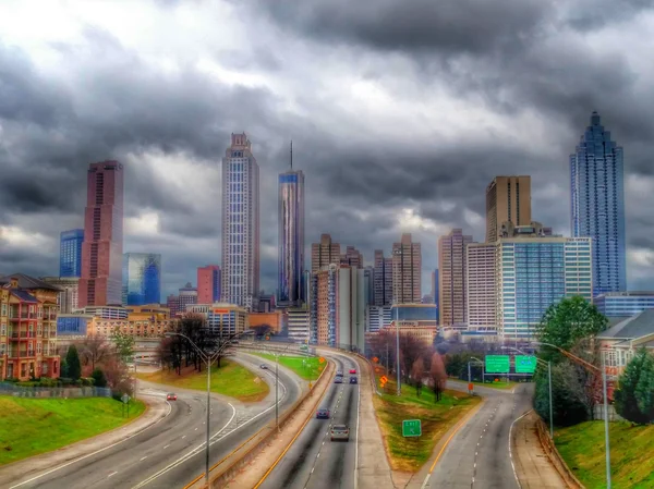 De skyline van de stad van Atlanta georgia usa hdr — Stockfoto