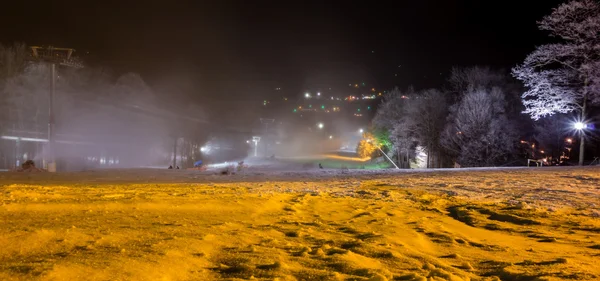 Nachtskilauf am Zuckerhut nördlich Carolina — Stockfoto