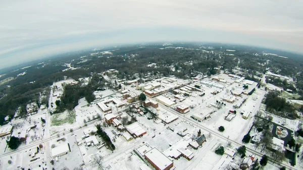 Sol saliendo sobre paisaje de invierno en york sur carolina —  Fotos de Stock