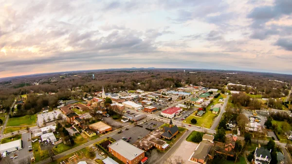 Letecký pohled na York Jižní Karolínu při západu slunce — Stock fotografie