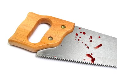 Handsaw with blood droplets clipart