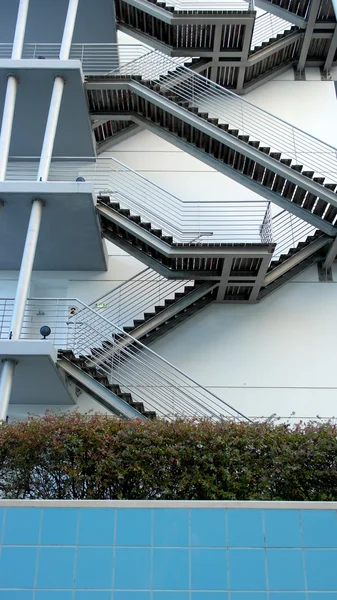 Detail of the geometric stairs of a building located at the Nati — Stock Photo, Image