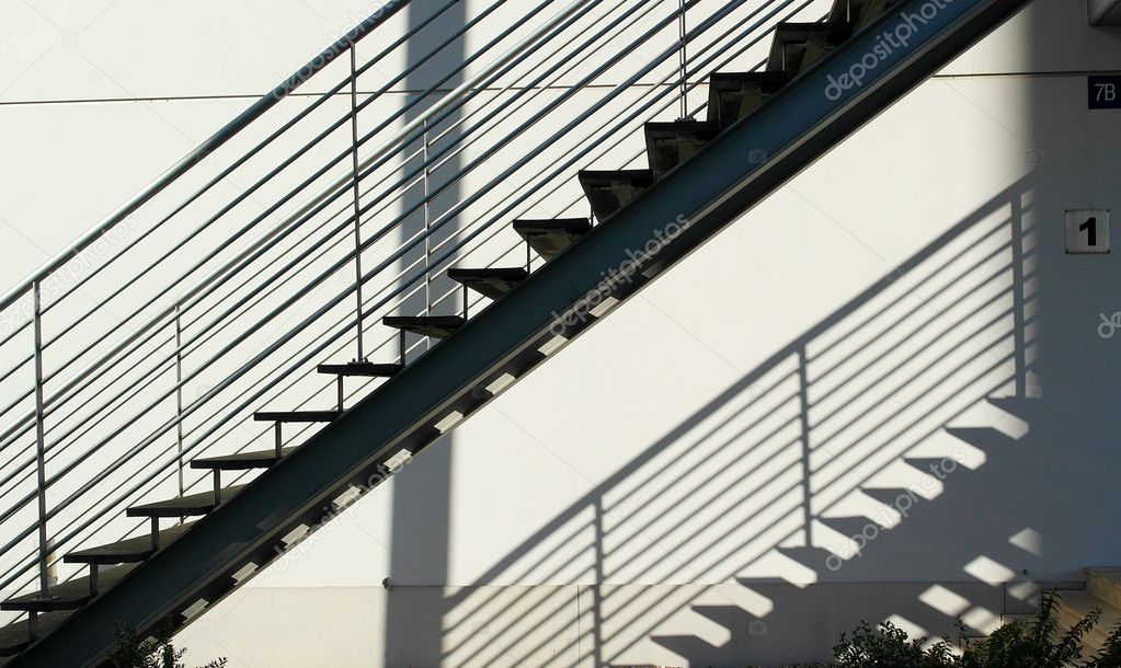 Detail of the geometric stairs of a building located at the Nati