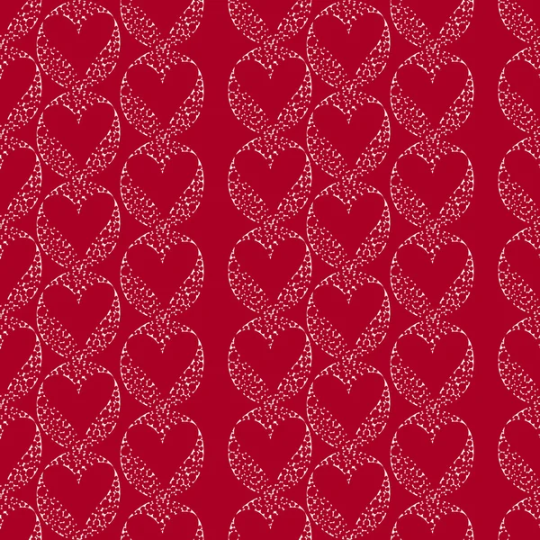 Valentinstag kreative Hintergrundgestaltung, niedliche Herzen, künstlerische nahtlose Muster — Stockvektor