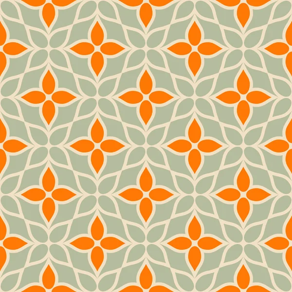 Vintage vector de fondo geométrico, floral moderno patrón sin costuras con flores lindas — Vector de stock