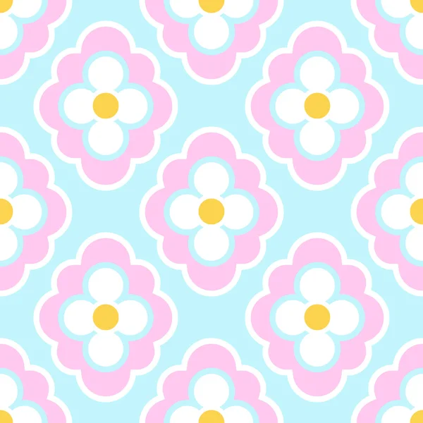ベビー ・ キッズ スタイル抽象的な幾何学的な背景、花とかわいいのシームレスなパターン — ストックベクタ