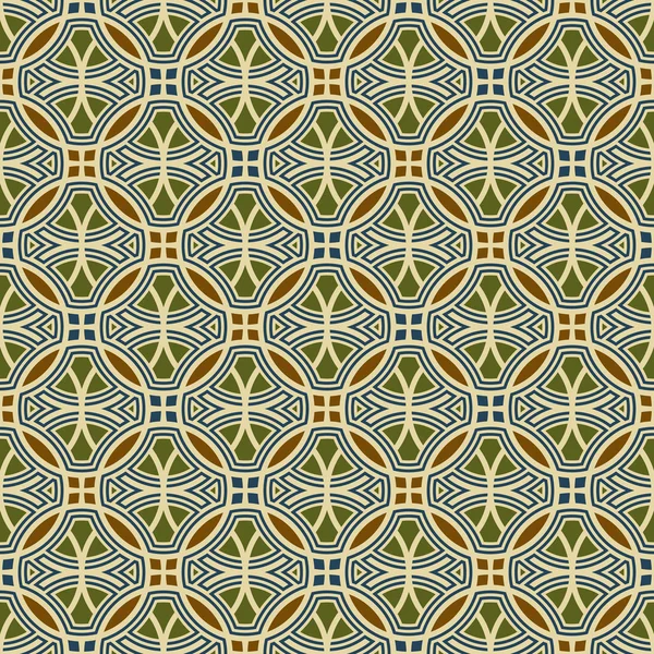 Patrón vectorial geométrico en estilo retro, textura de círculo elegante moderno, fondo abstracto, papel de envolver, 40s, 50s, 60s, 70s fashion style, trendy fabric, template, layout for design — Vector de stock