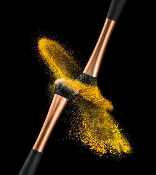 Makeup Brush Powder Explosion — Stock Photo, Image