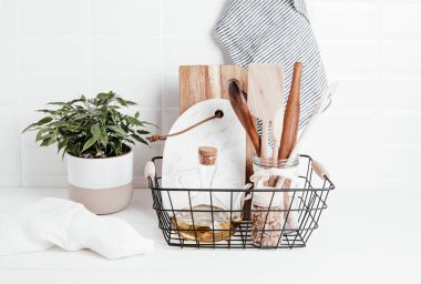 Çevre dostu mutfak aletleri ve dekorasyon, sürdürülebilir etik yaşam tarzı, sıfır atık depolama