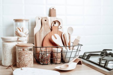 Çevre dostu mutfak aletleri ve dekorasyon, sürdürülebilir etik yaşam tarzı, sıfır atık depolama