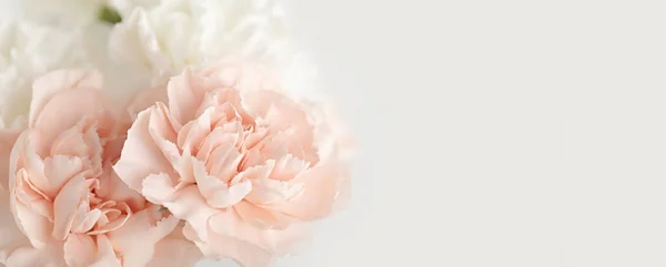 밝은 배경 위에 장미꽃 꽃다발을 복사 공간으로. Bridal bouquet, online blog header — 스톡 사진