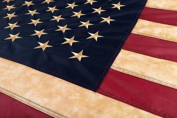 Eski Amerikan bayrağıyla vatansever bir geçmişi var. 4 Temmuz, Anma ya da İşçi Bayramı — Stok fotoğraf