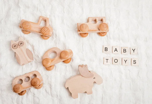 Eco Fiendly Bambino Giocattoli Legno Giocattoli Sensoriali Sostenibili Neonati Bambini — Foto Stock