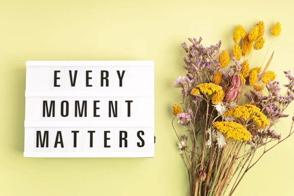 Lightbox Text Every Moment Matters Mental Health Positive Thinking Emotional — Stock Photo, Image