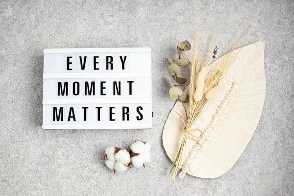 Lightbox Text Every Moment Matters Mental Health Positive Thinking Emotional — Stock Photo, Image
