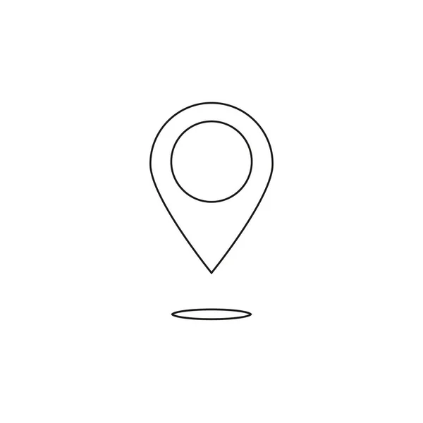 Línea negro geo pin para el mapa de ubicación icono de viaje conjunto - vector para el diseñador — Vector de stock