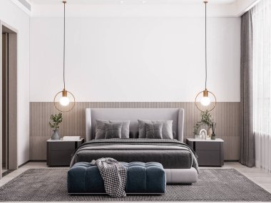 İç Yatak Odası Duvar Modeli - 3D Hazırlama, 3D Görüntü