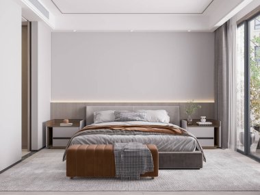 İç Yatak Odası Duvar Modeli - 3D Hazırlama, 3D Görüntü