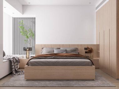 İç Yatak Odası Duvar Modeli - 3D Hazırlama, 3D Görüntü