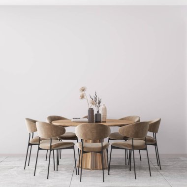 İç Yemek Odası Duvar Modeli - 3D Hazırlama, 3D Görüntü 