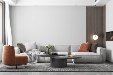 İç Salon Duvar Modeli - 3D Yapılandırma, 3D Görüntü 