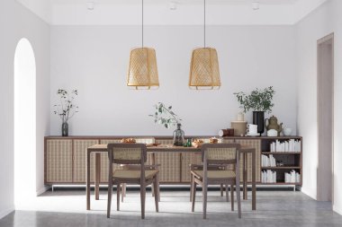 İç Yemek Odası Duvar Modeli - 3D Hazırlama, 3D Görüntü 