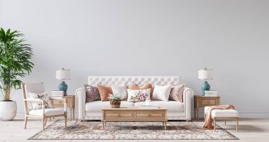 İç Salon Duvar Modeli - 3D Yapılandırma, 3D Görüntü 