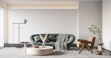 İç Salon Duvar Modeli - 3D Yapılandırma, 3D Görüntü 