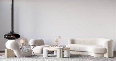 İç Salon Duvar Modeli - 3D Yapılandırma, 3D Görüntü 