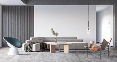 İç Salon Duvar Modeli - 3D Yapılandırma, 3D Görüntü 