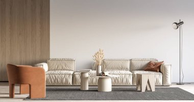 İç Salon Duvar Modeli - 3D Yapılandırma, 3D Görüntü 