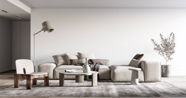 İç Salon Duvar Modeli - 3D Yapılandırma, 3D Görüntü 